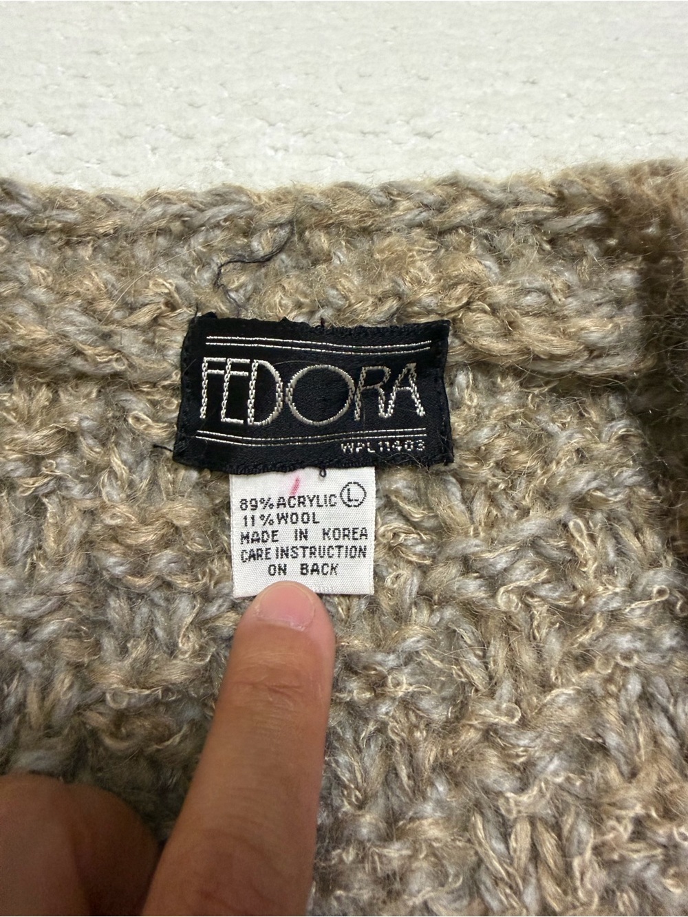 Vintage Fedora Button Up Knitted Cardigan Wool Acrylic Women’s Size Large - Picture 4 of 6